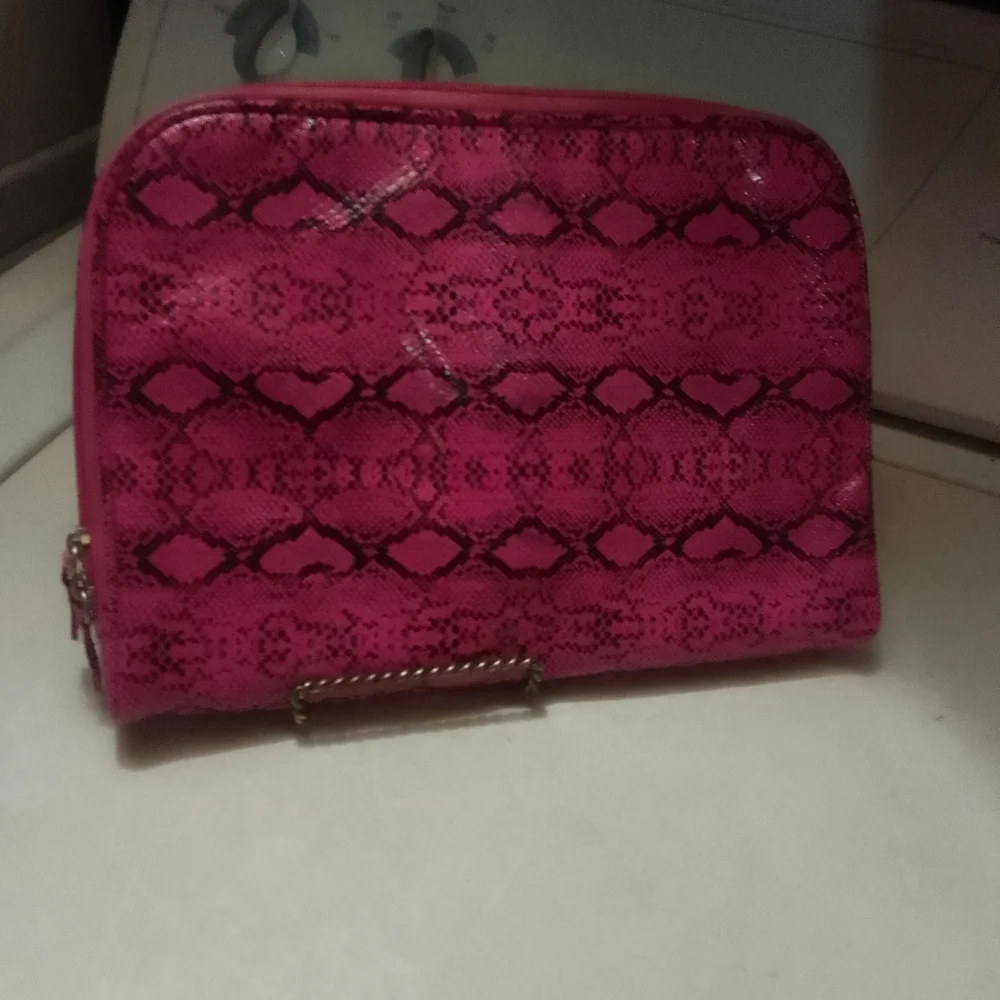 Steve Madden Vibrant Pink Snake‎ Print Cosmetic Bag